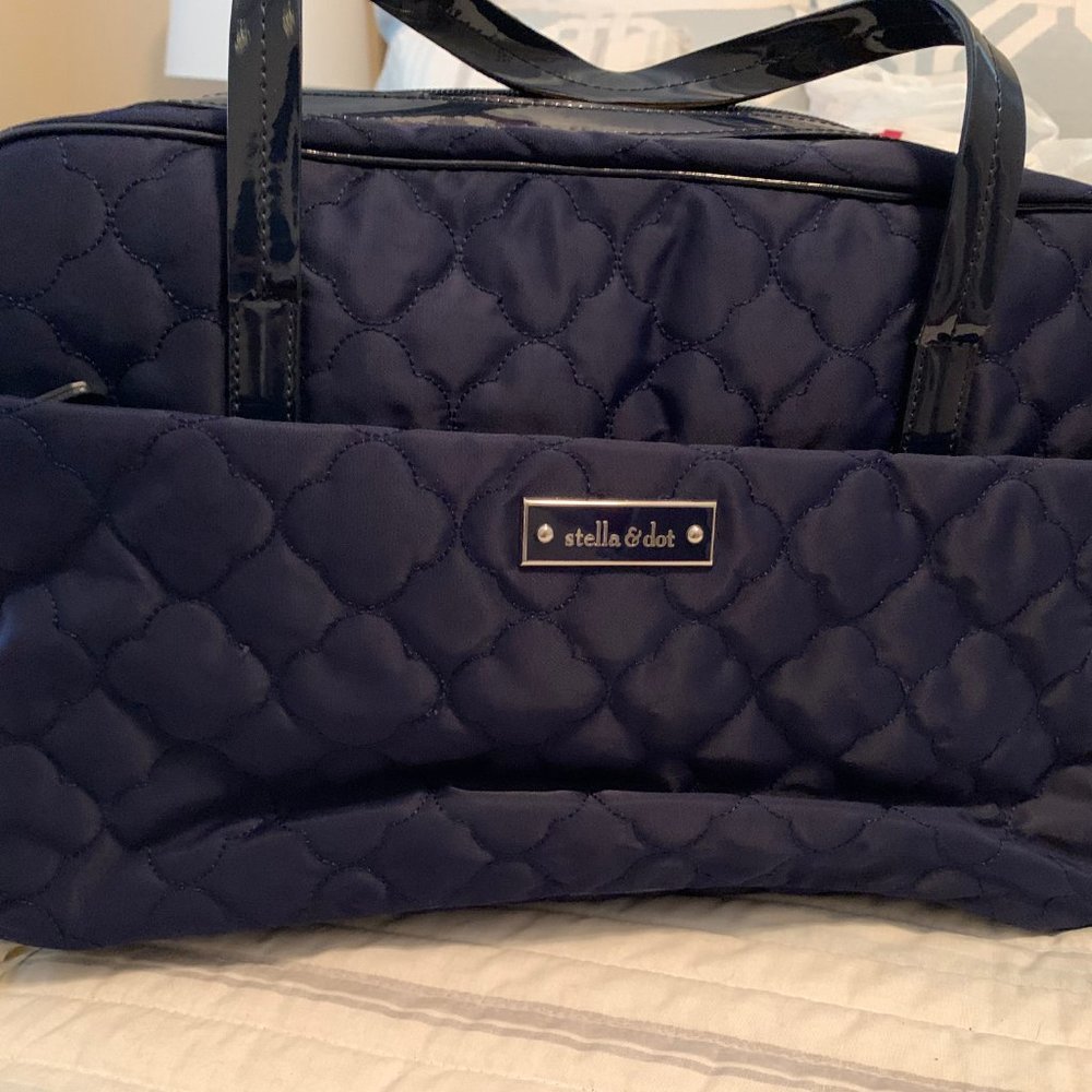 Stella & Dot navy jewelry travel case